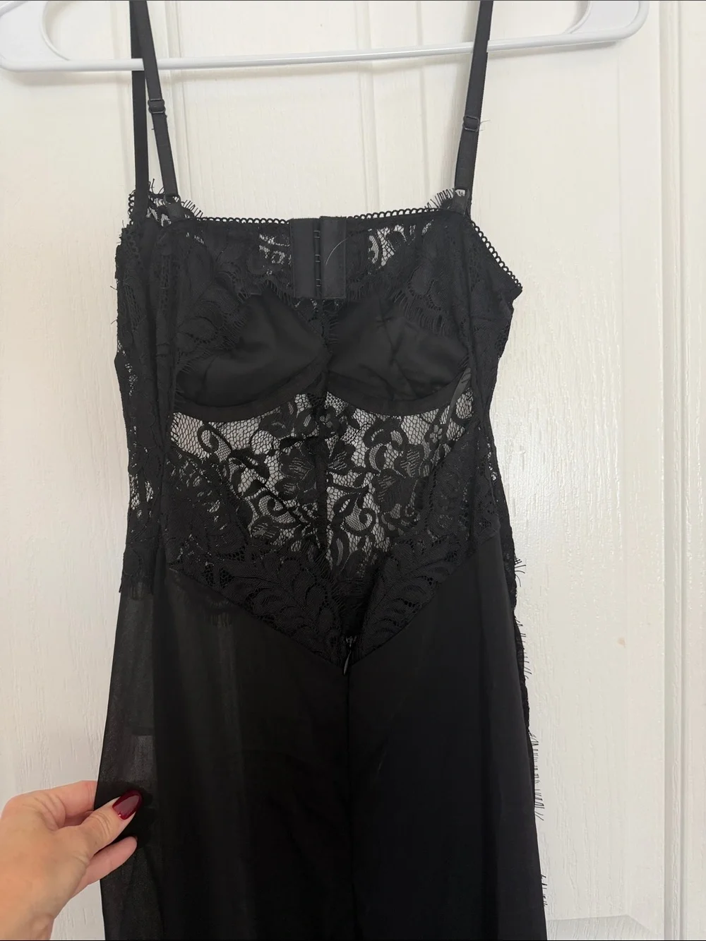 Windsor Black Lace Corset Formal Maxi Dress – XS – NEW